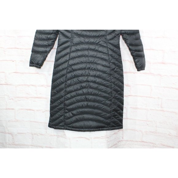 LL Bean Black Nylon Zip Hooded Ultralight Long Down Hooded Coat Size XS - Picture 6 of 12